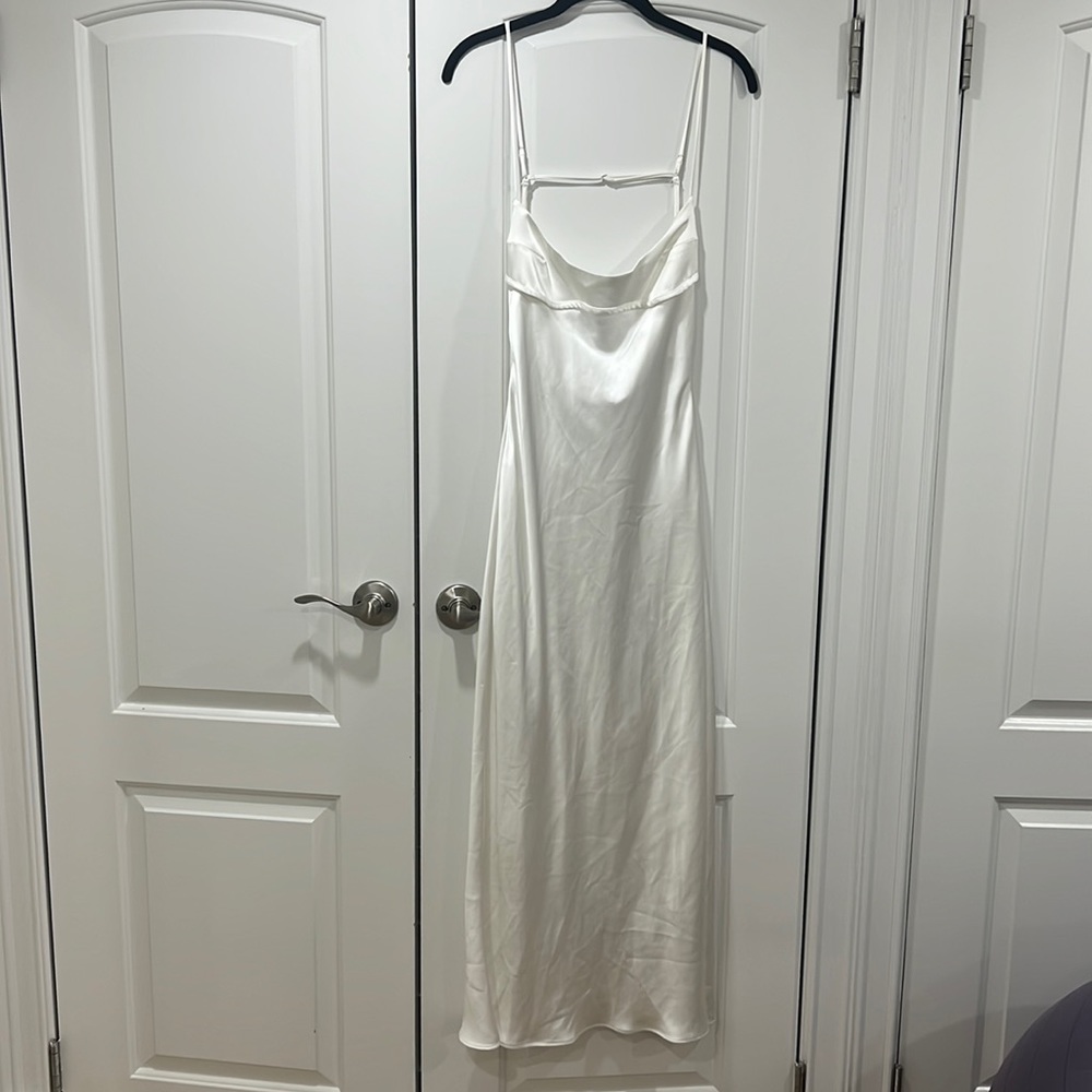 Zara satin white dress